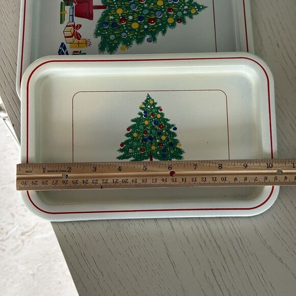 Vintage 1985 Himark Christmas Trays 3 Piece Set Never Used - Picture 5 of 12